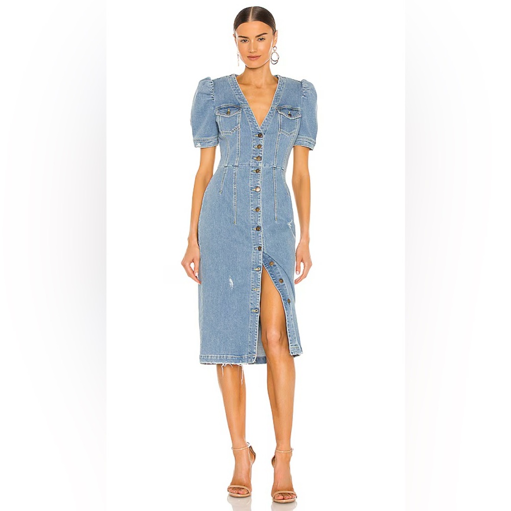 Retrofete Annie Denim Puff Sleeve Dress